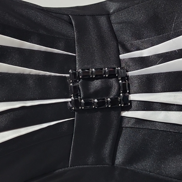 Jessica McClintock for Gunne Sax Black Strapless Prom Evening Dress 1 - Picture 4 of 8